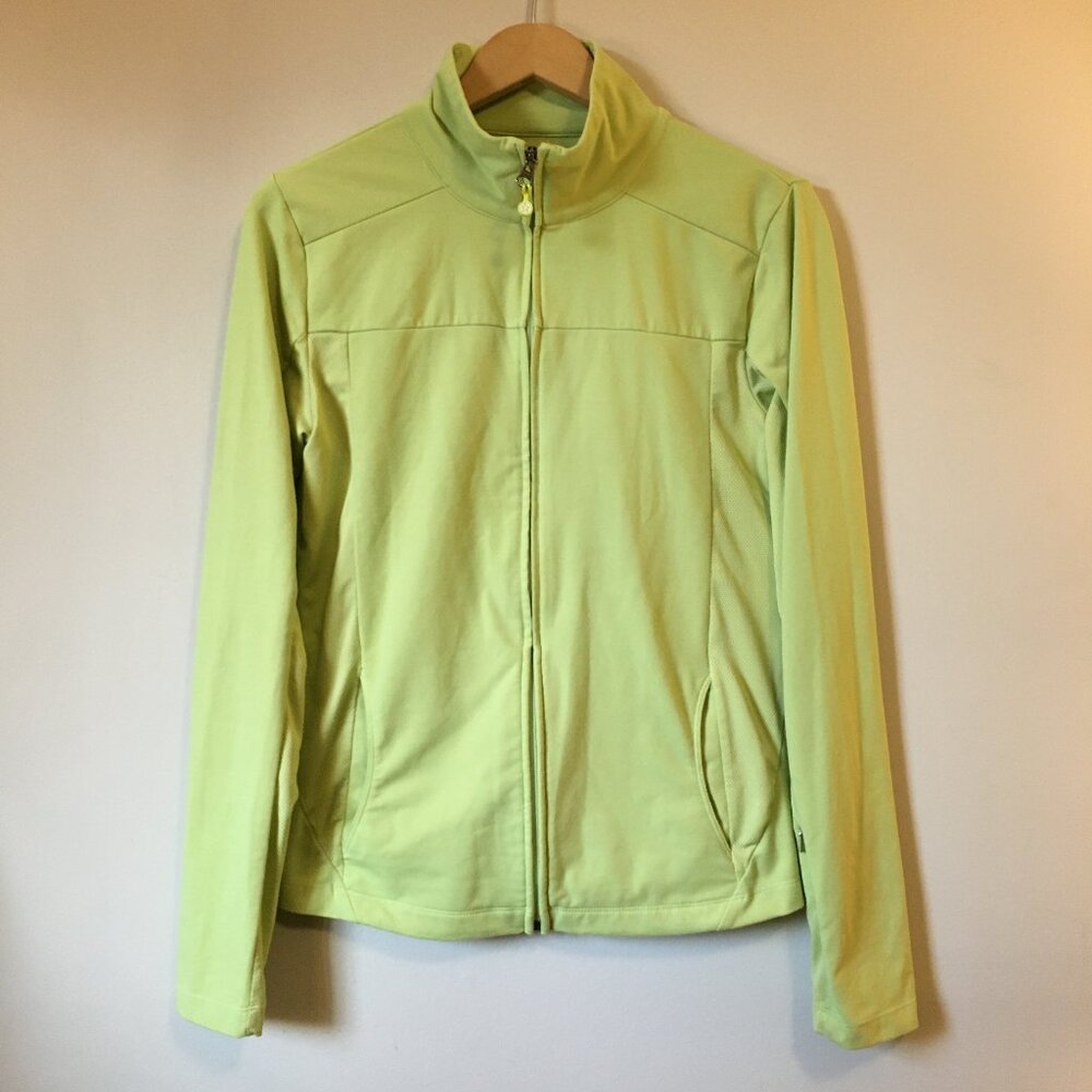 Tuff Athletics Chartreuse Zip Up Athletic Jacket Medium Thumbholes